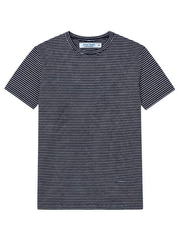 Polar Stripe Cotton S/S Tee - Navy/White
