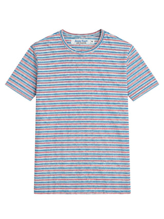 Swiss Stripe Cotton S/S Tee - Grey/Multi