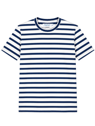 Whistler Stripe Cotton S/S Fleece Jumper - Navy/White