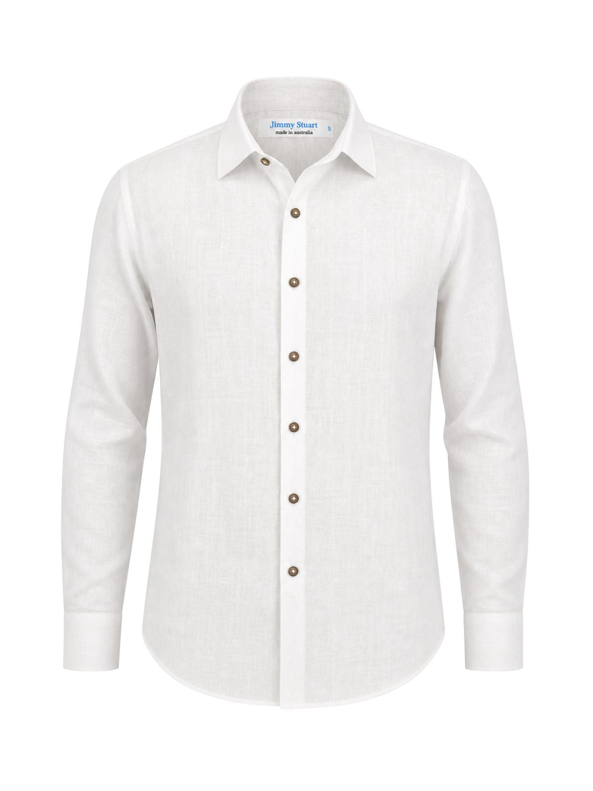 Salt Plain Cotton L/S Shirt - White