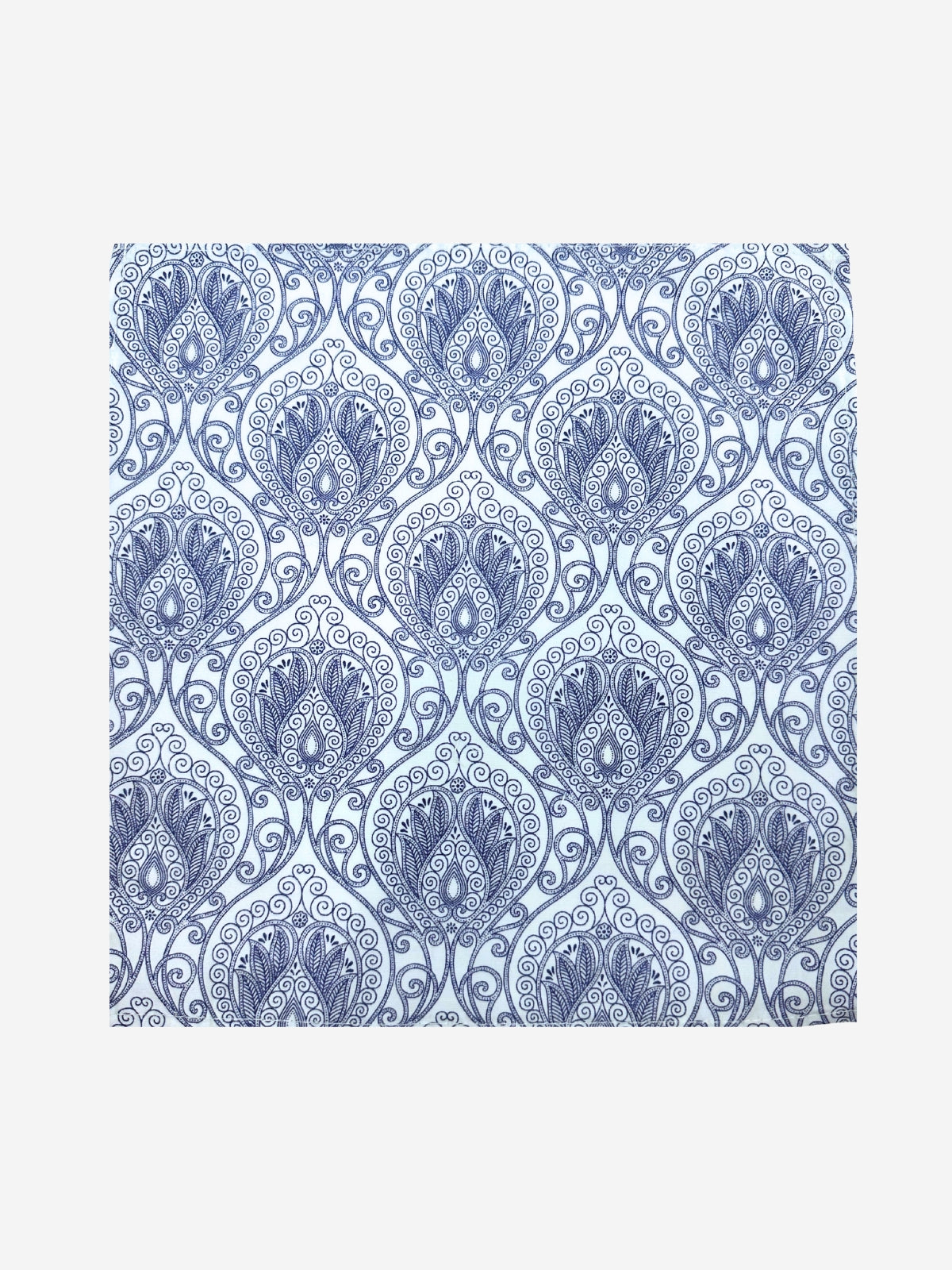 Sapphire Cotton Pocket Square - White/Blue