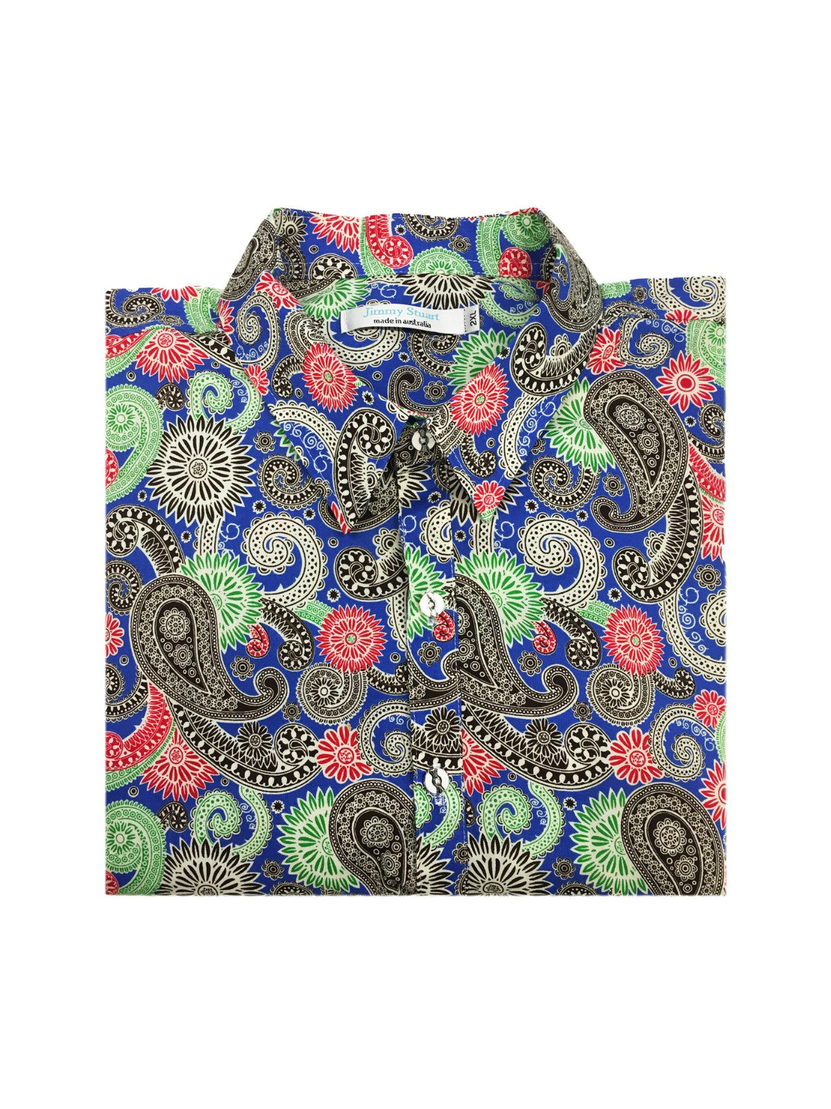 Seahorse Paisley Cotton Big Mens L/S Shirt - Blue