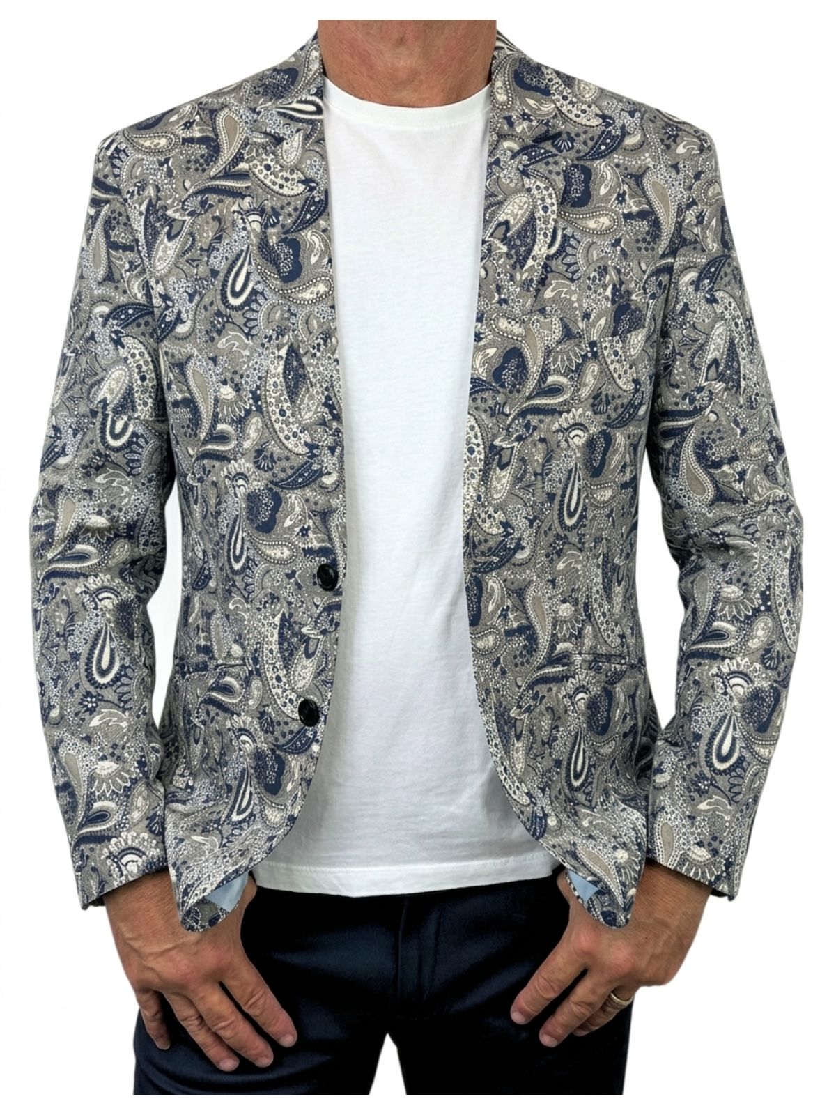 Seville Paisley Cotton Jacket - Grey