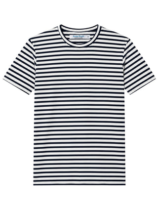 Siberia Stripe Cotton S/S Tee - Navy/White