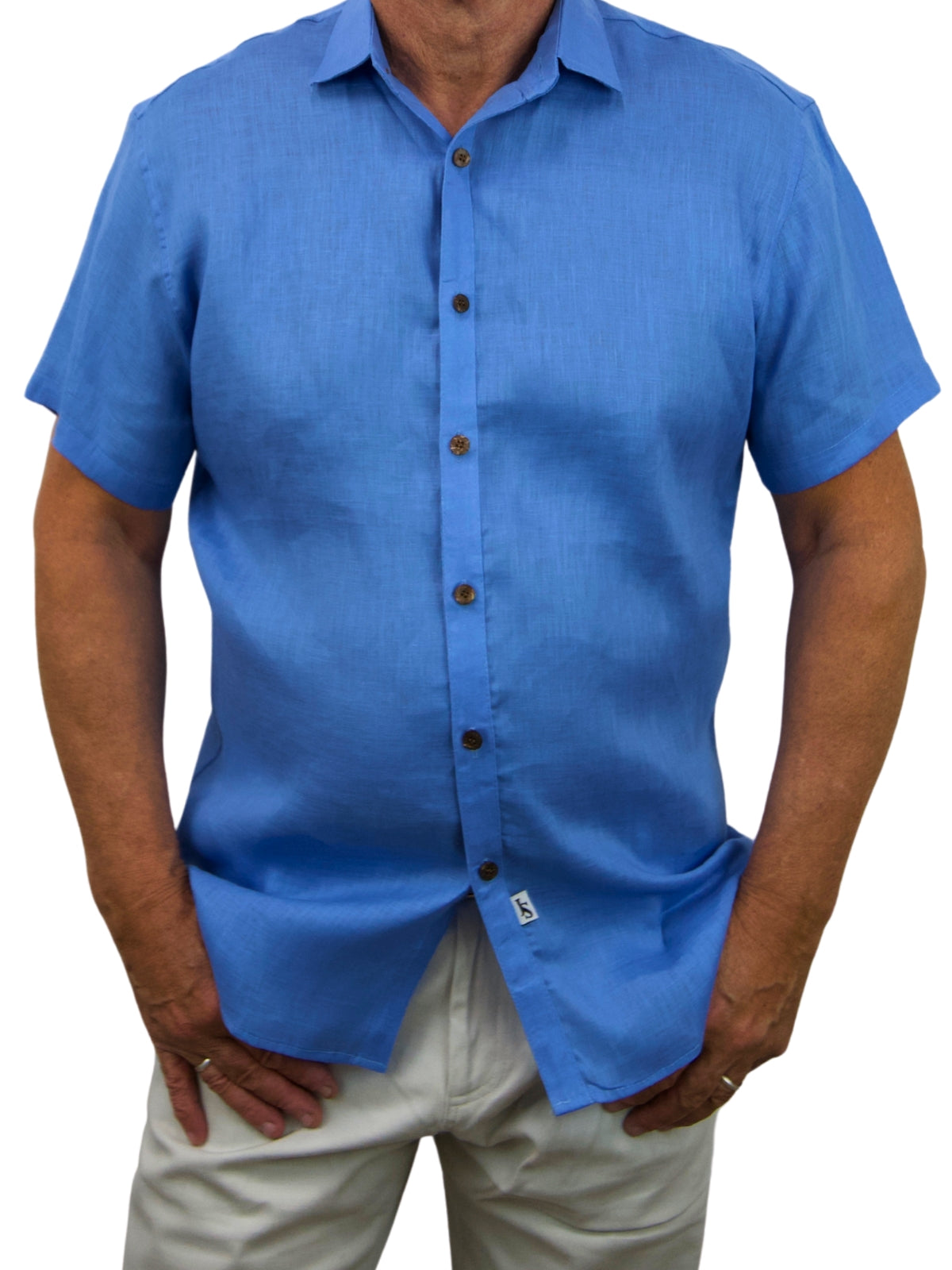 Byron Bay Sky Blue Linen S/S Shirt