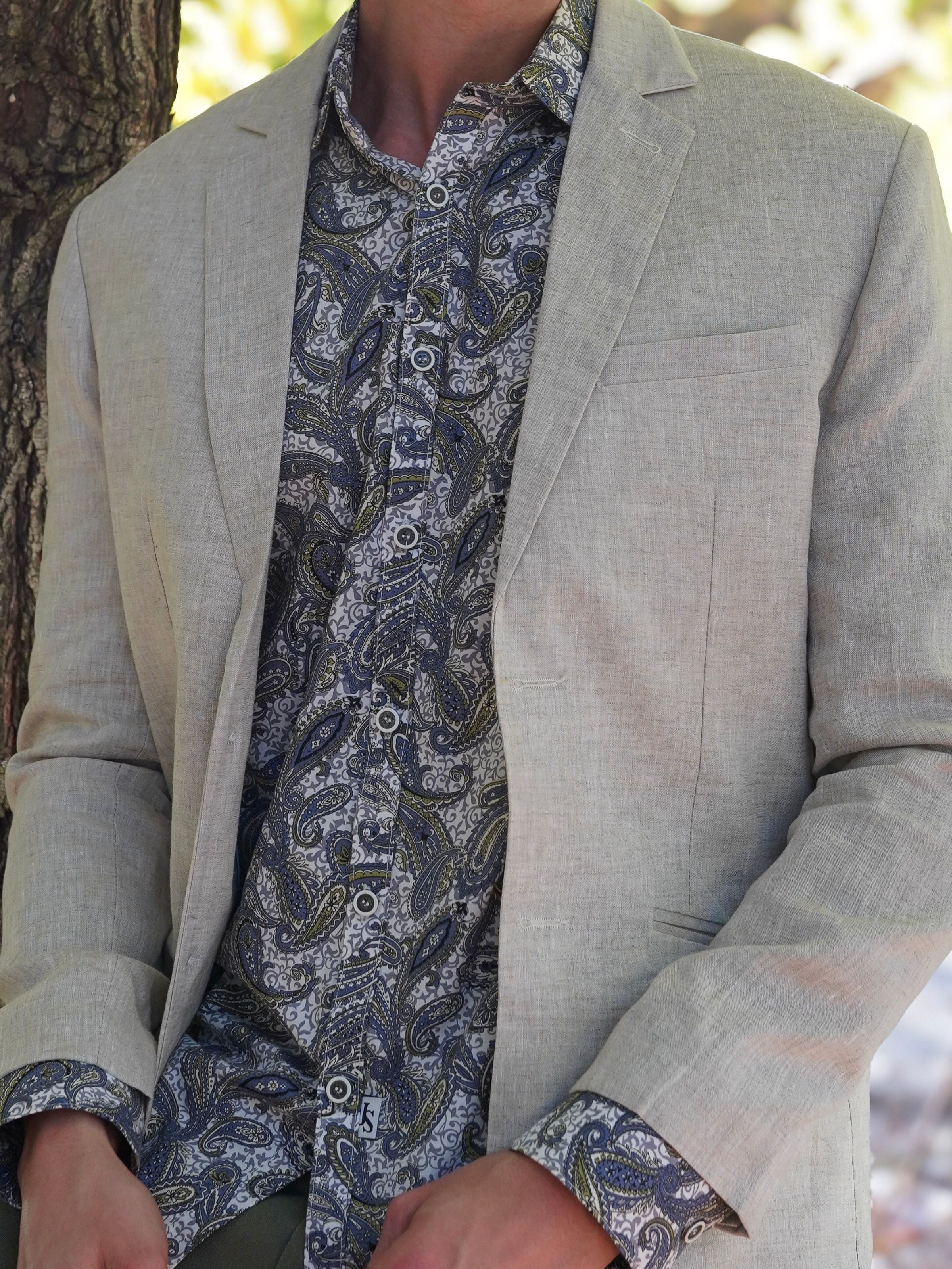Slick Paisley L/S Big Mens Shirt – Green