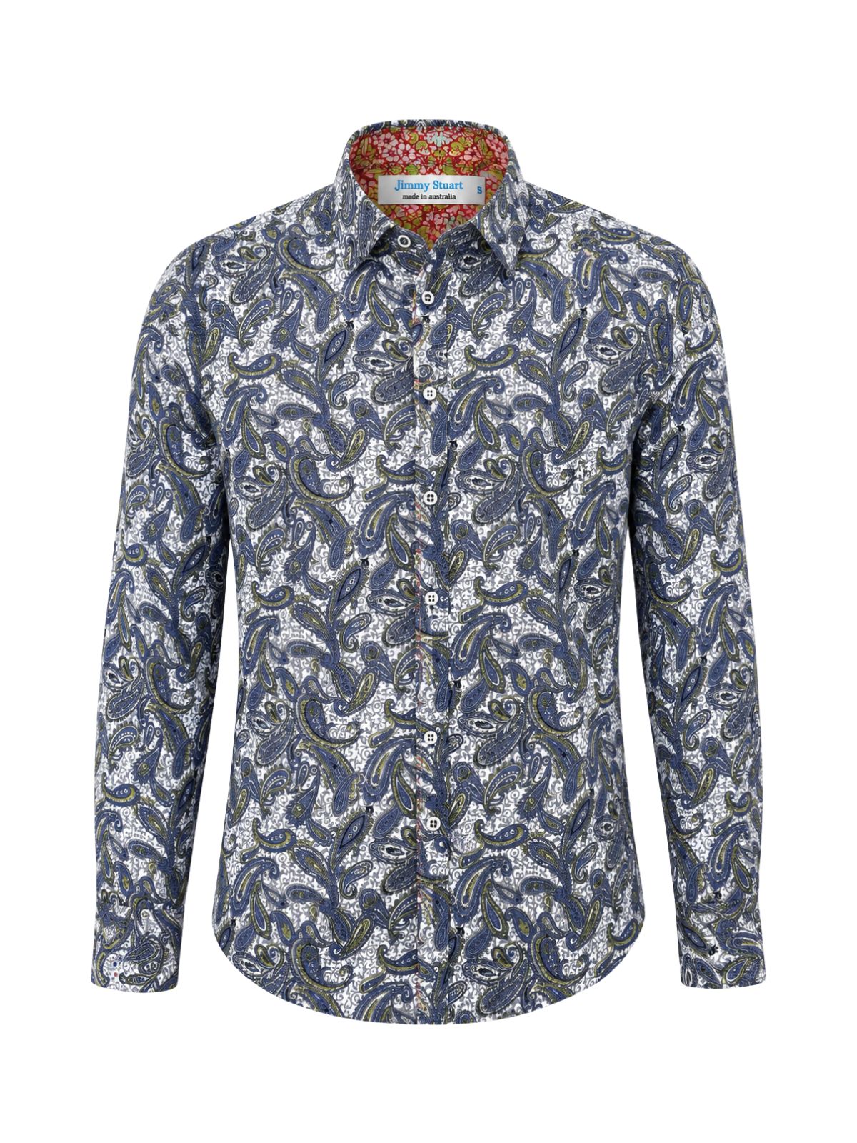Slick Paisley Cotton L/S Shirt - Grey