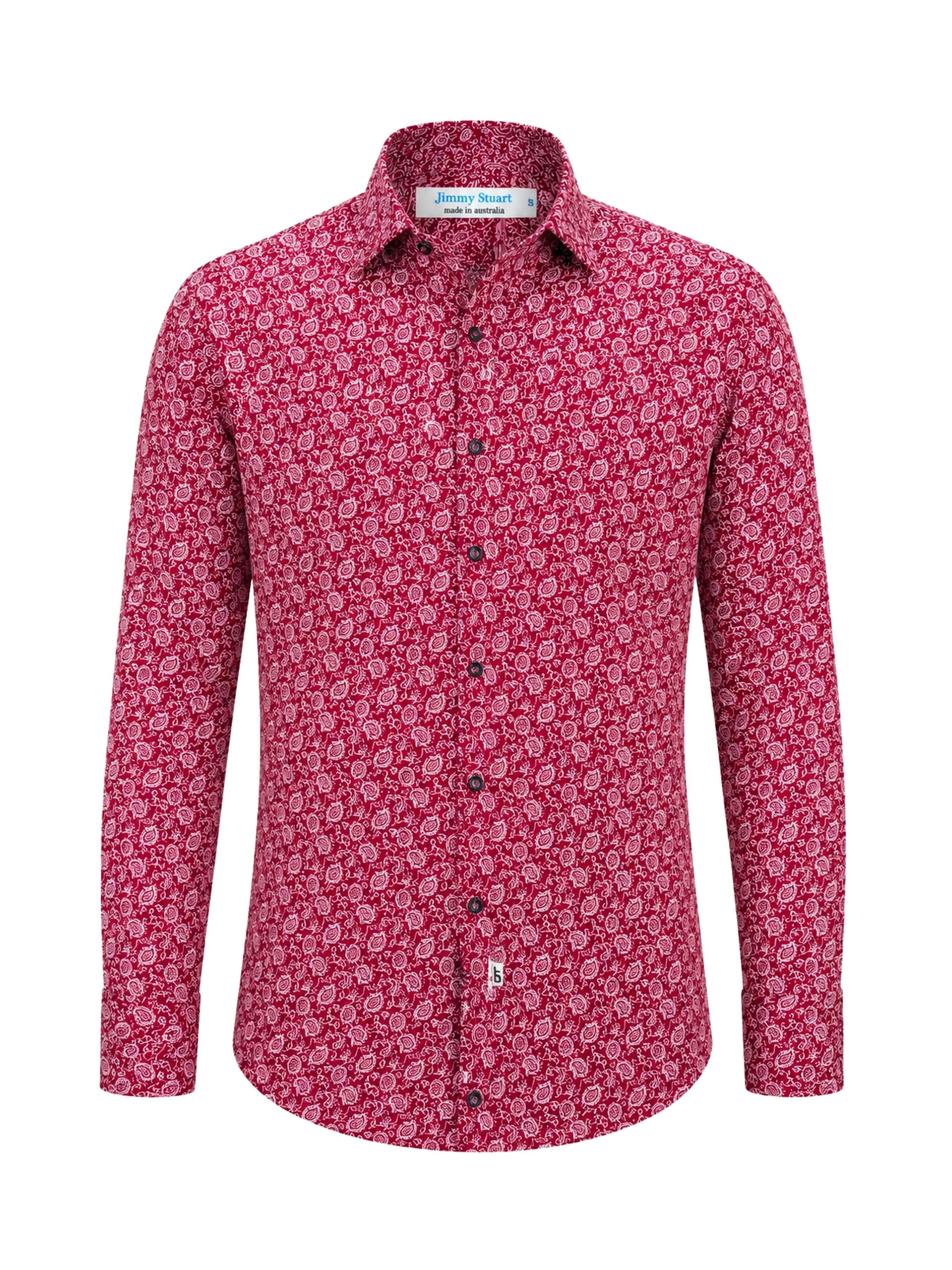 Spiced Paisley L/S Big Mens Shirt – Red