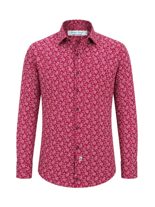 Spiced Paisley L/S Big Mens Shirt – Red
