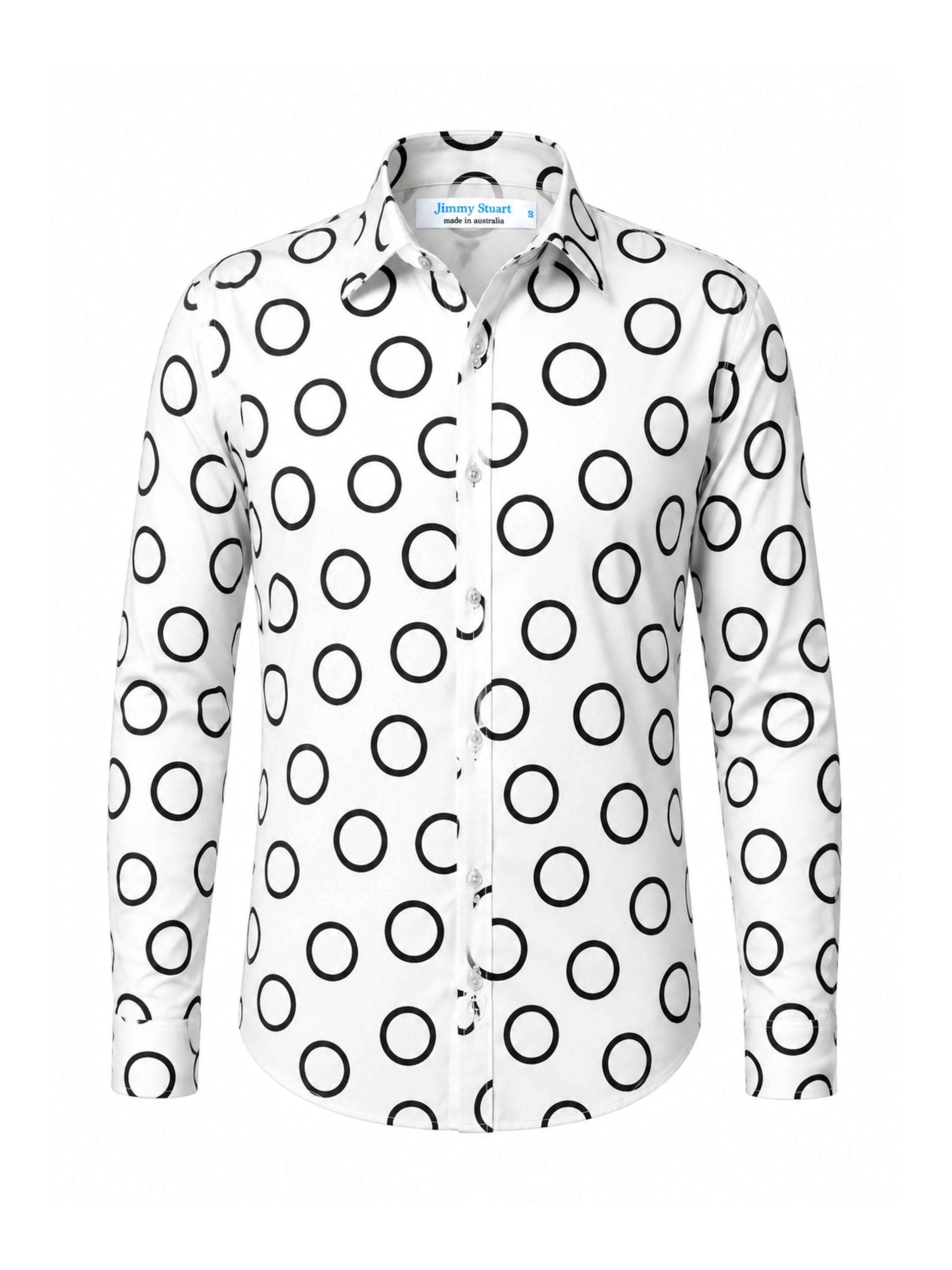Spook Abstract Cotton L/S Big Mens Mens Shirt - White