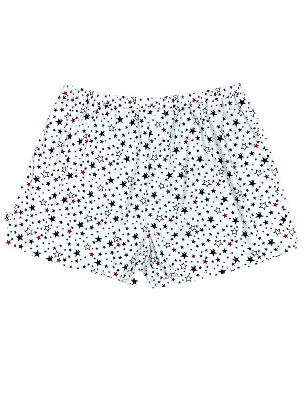 Stellar Geometric Cotton Boxer Short - White/Navy