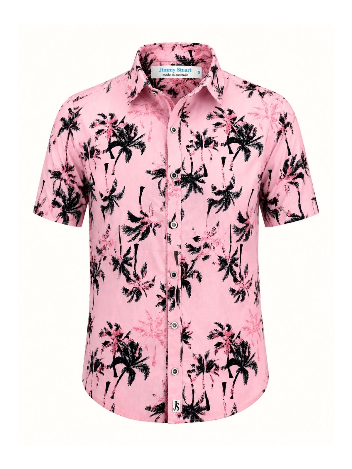 Sunset Hawaiian Cotton S/S Big Mens Shirt - Pink
