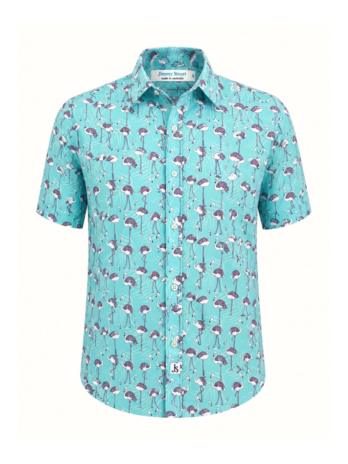 Sway Abstract Cotton/Rayon S/S Shirt - Turquoise/Pink
