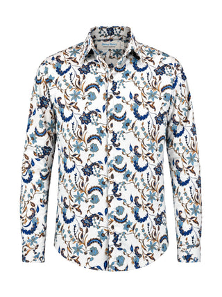 Taboo Floral Cotton L/S Shirt - White