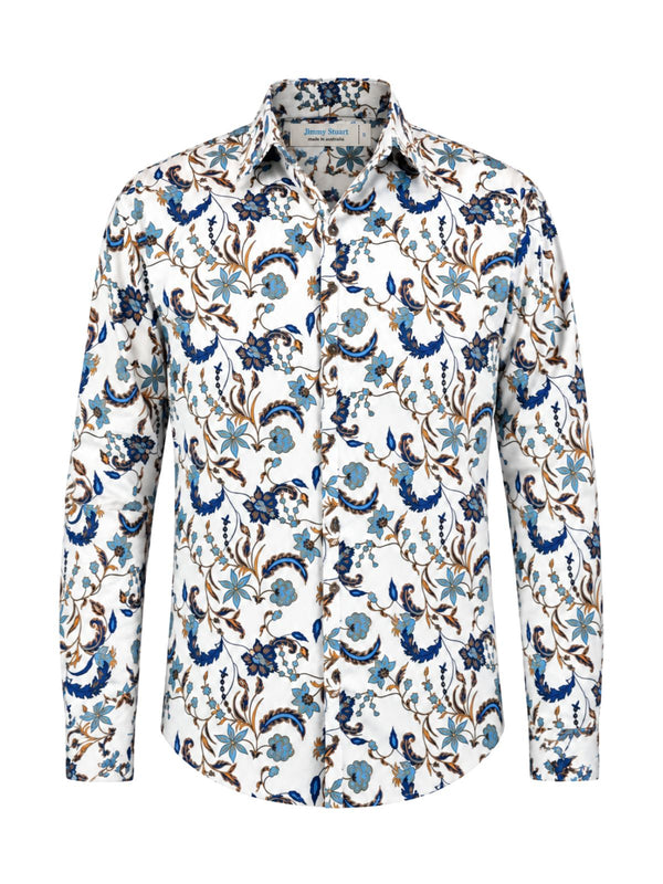 Taboo Floral Cotton L/S Shirt - White