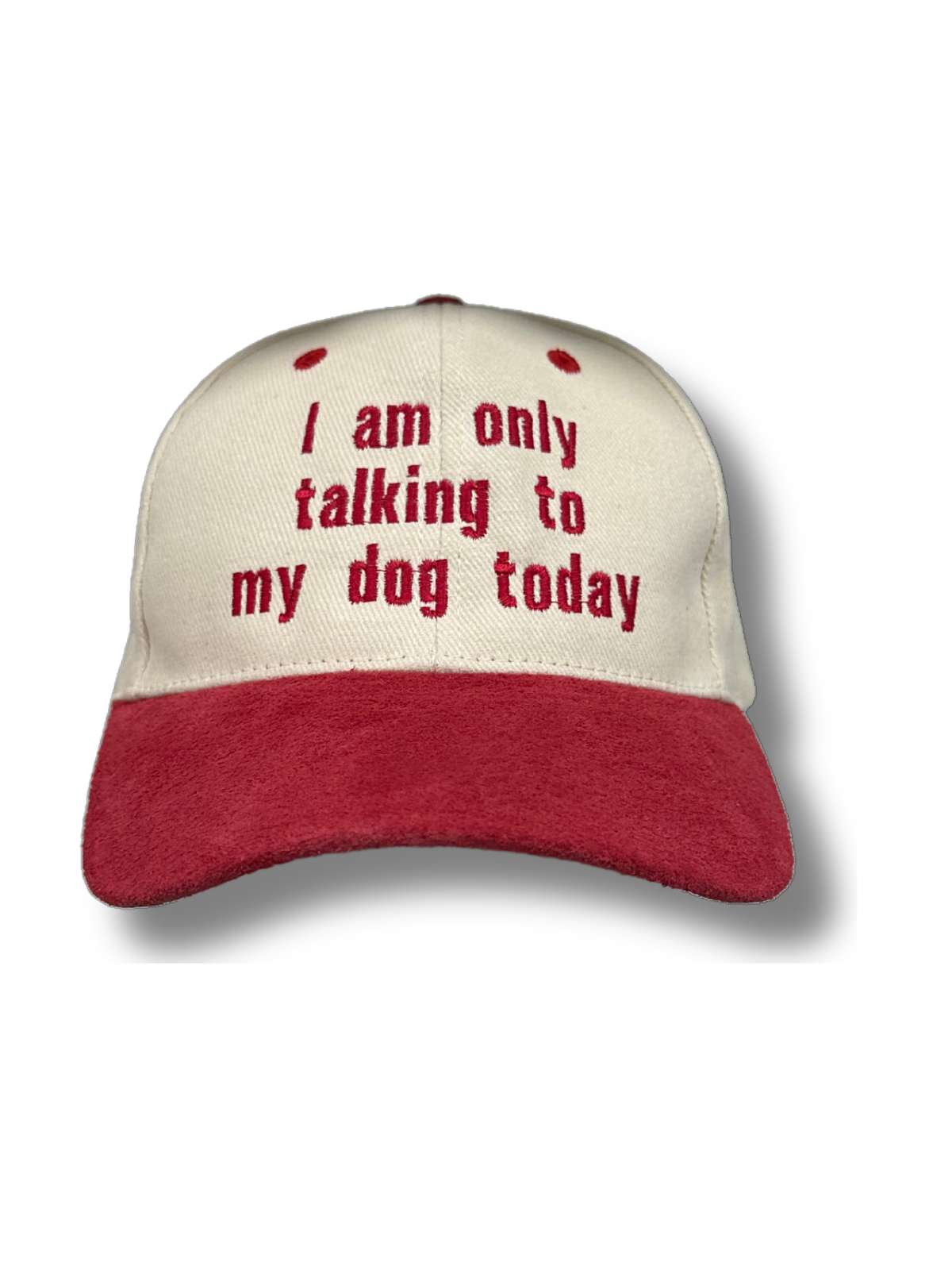 Talking Dogs Unisex Cotton Cap - Two Tone Red