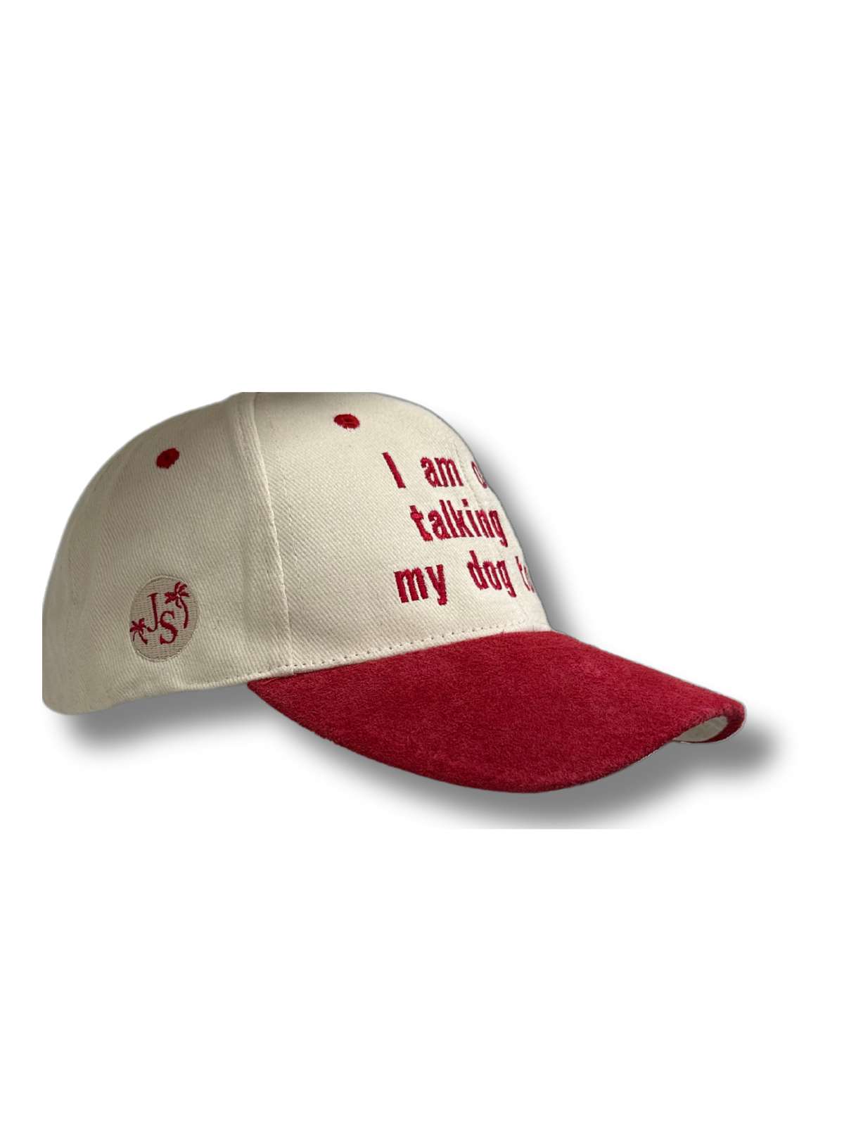 Talking Dogs Unisex Cotton Cap - Two Tone Red