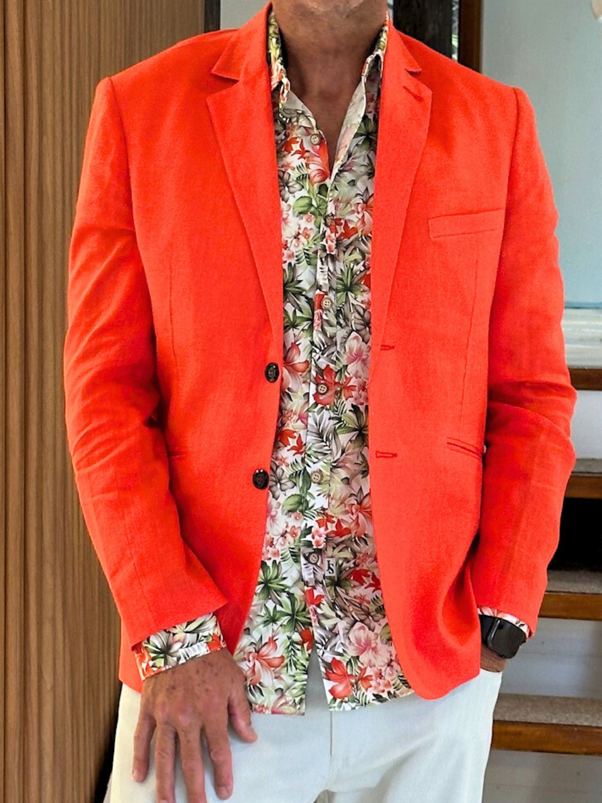 Tangerine Linen Jacket