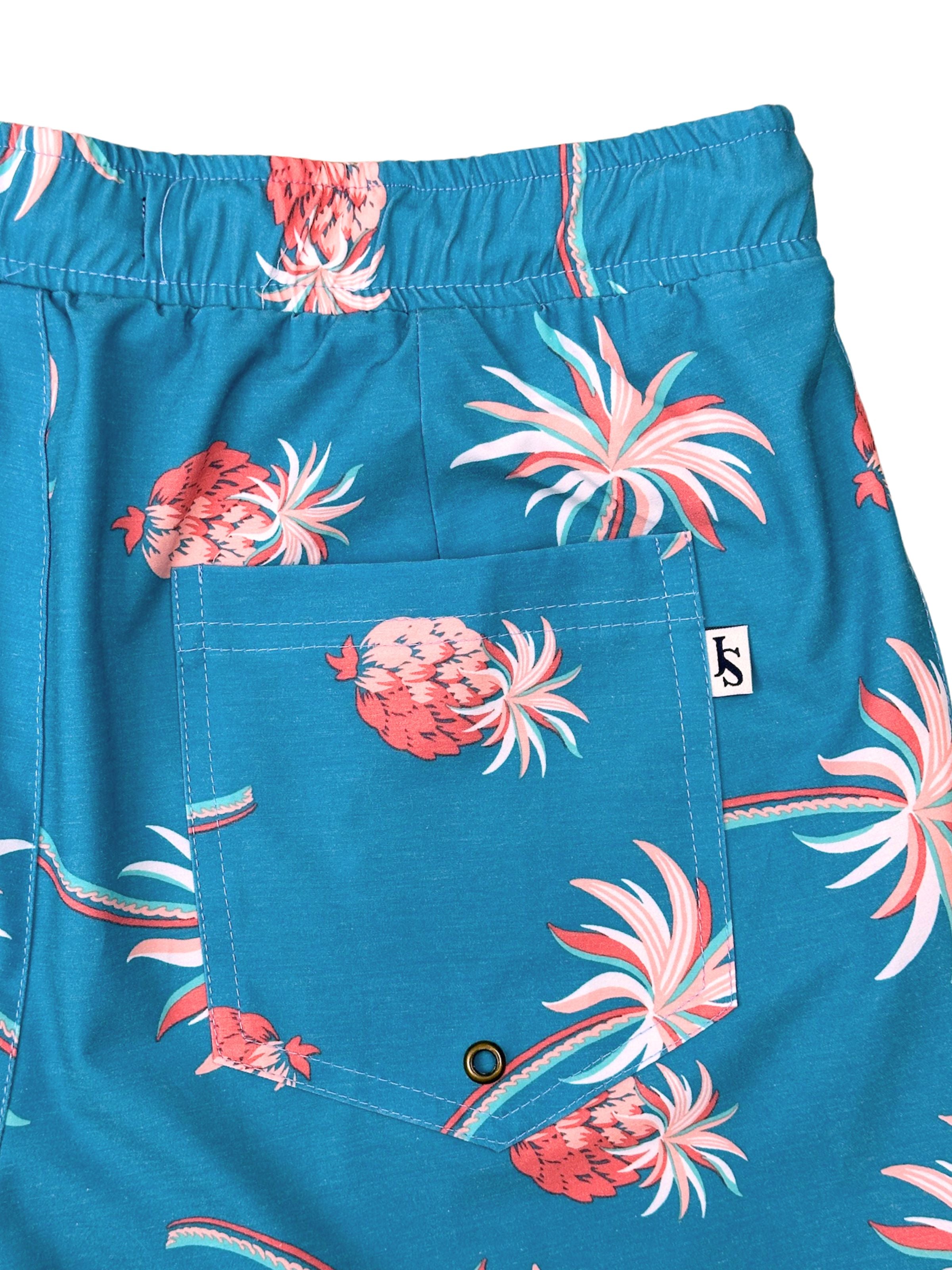 Tangiers Hawaiian Swim Short- Blue