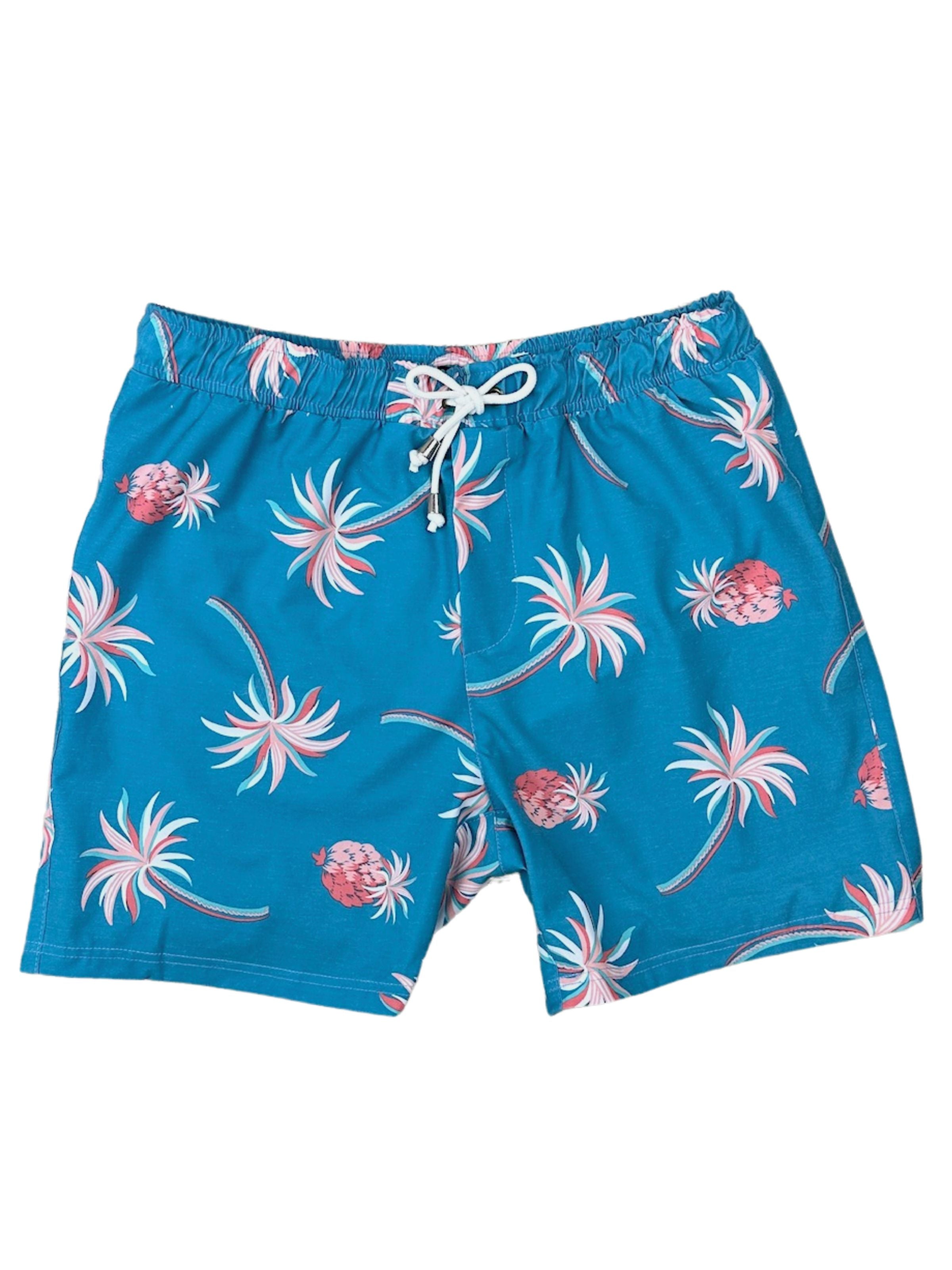 Tangiers Hawaiian Swim Short- Blue