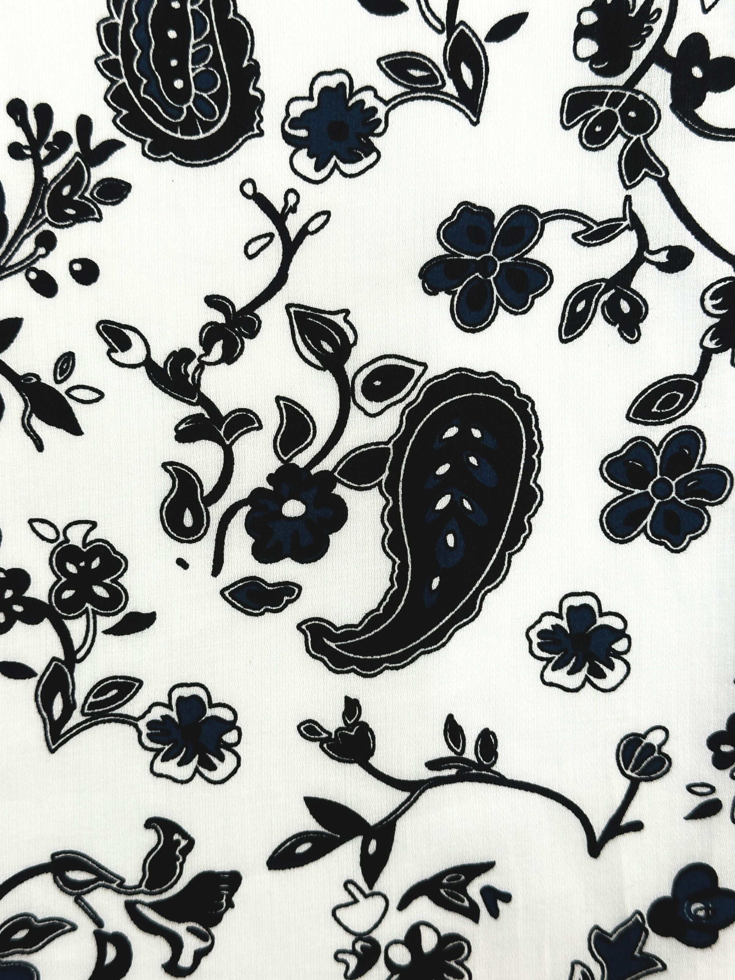 The Day of the Dead Paisley Cotton L/S Big Mens Shirt - White