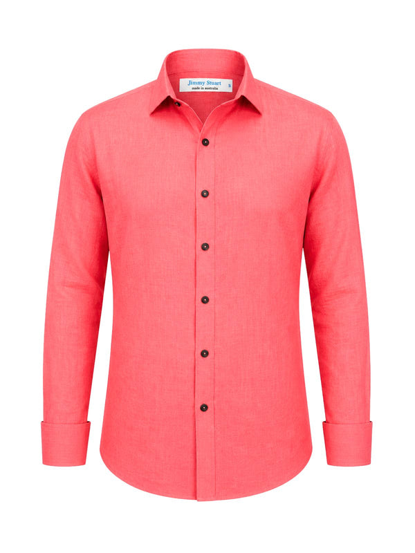 Byron Bay Watermelon Linen L/S Shirt