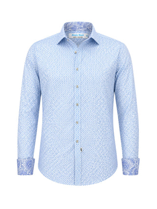 Thor Geometric Cotton L/S Big Mens Shirt - Blue