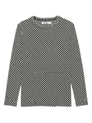 Thredbo Geometric Cotton L/S Tee - Black/White
