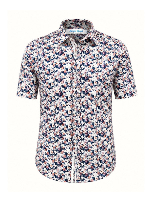 Thrive Floral Cotton S/S Shirt - Pink