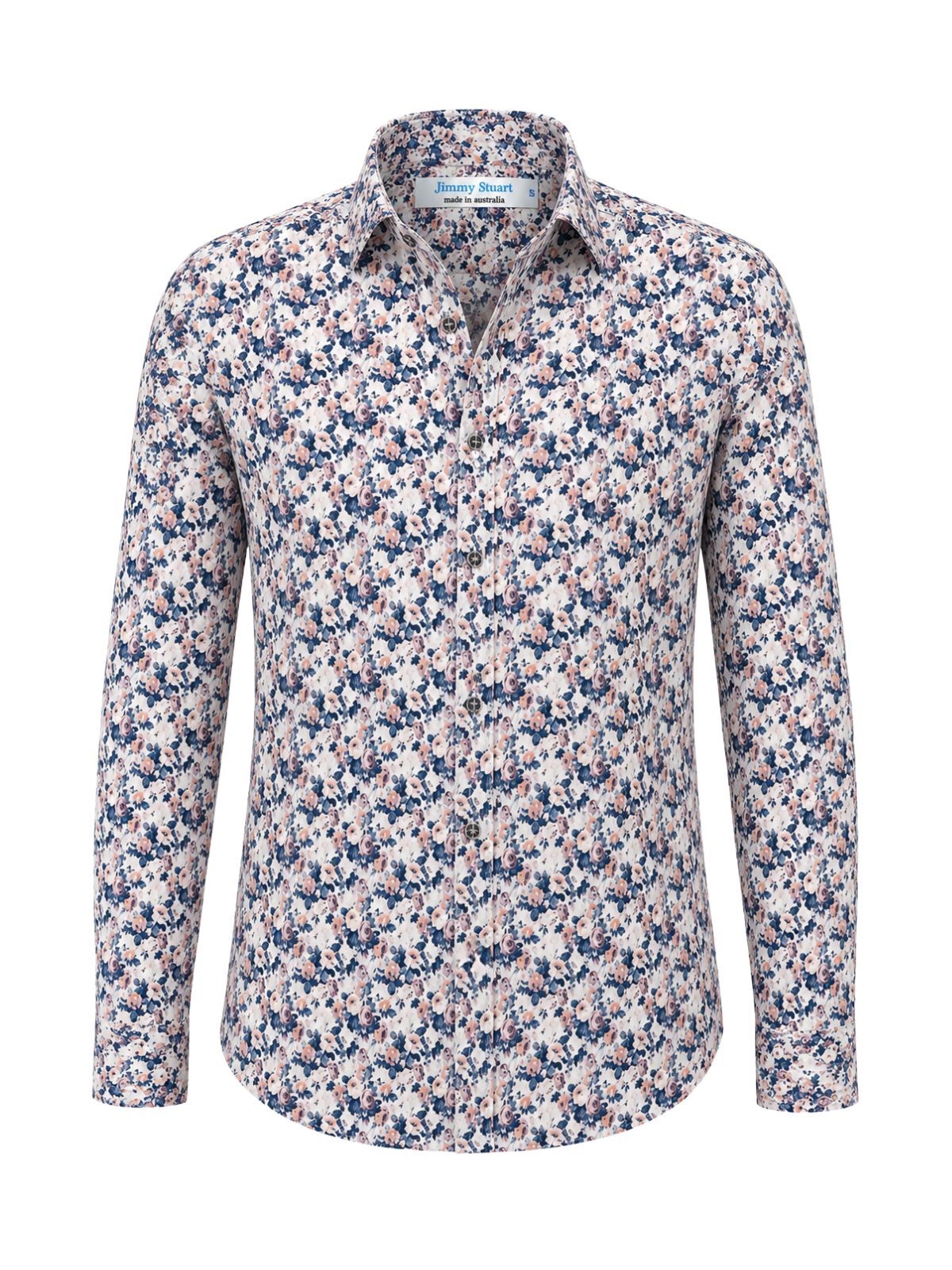 Thrive Floral Cotton L/S Shirt - Pink/Navy