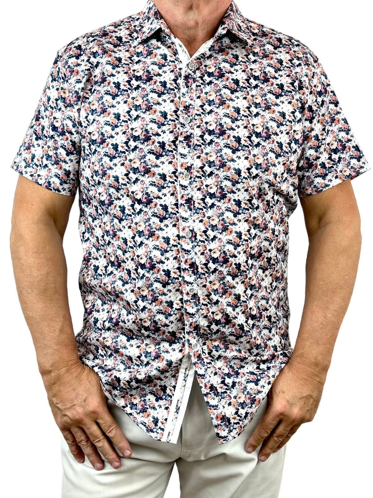 Thrive Floral Cotton S/S Shirt - Pink