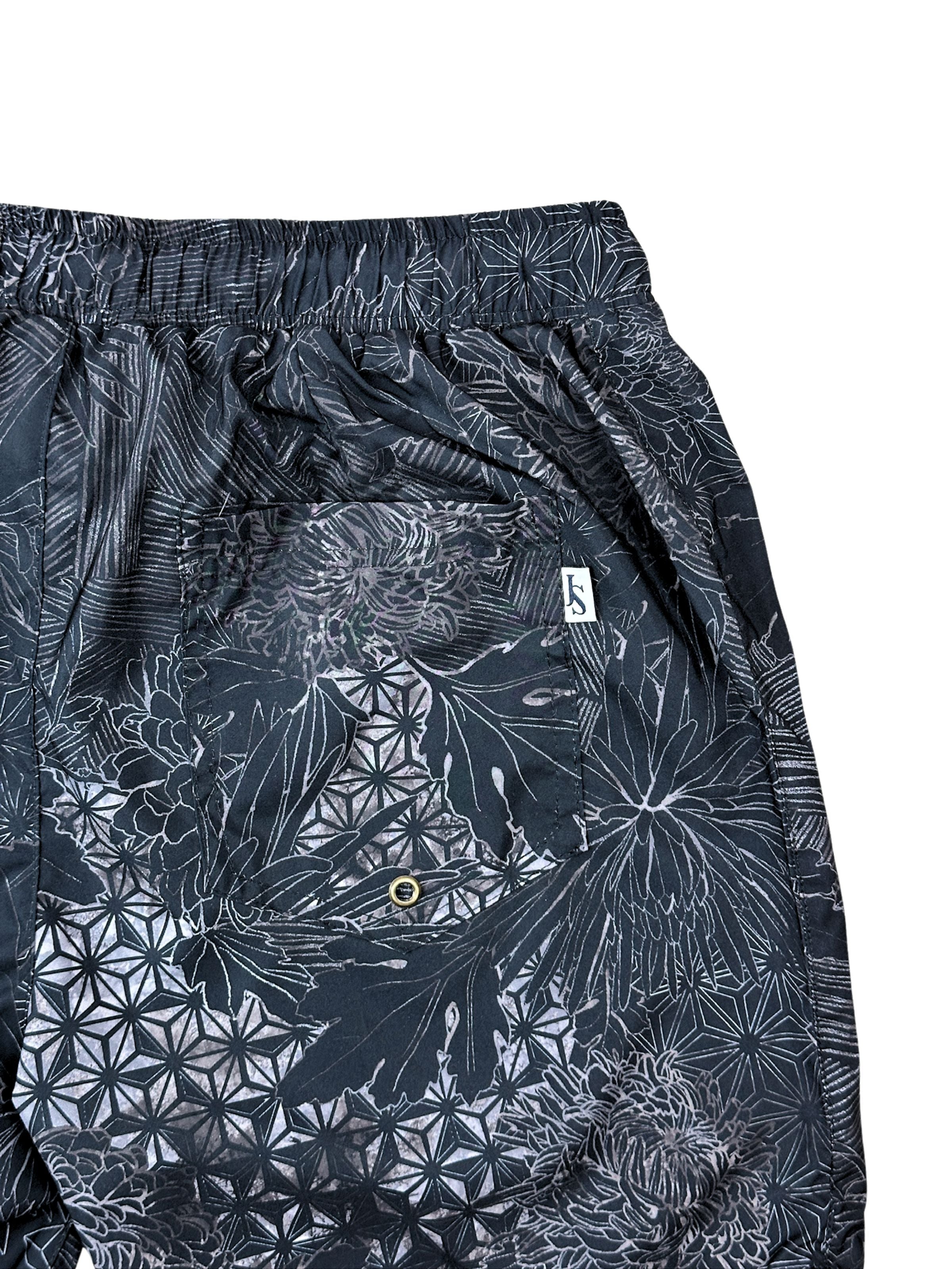 Twilight Abstract Swim Short- Black