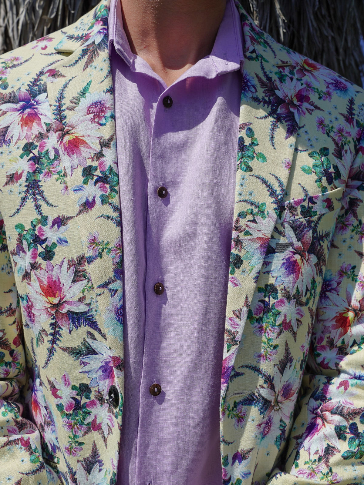 Vanilla Floral Linen/Cotton Jacket - Cream
