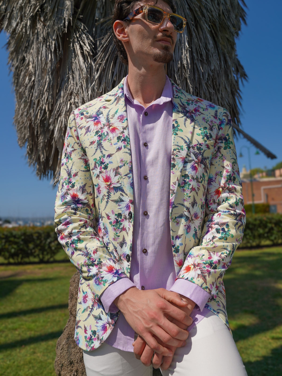 Vanilla Floral Linen/Cotton Jacket - Cream