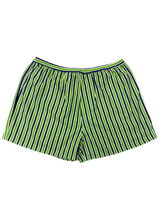 Varsity Stripe Cotton Boxer Short - Green/Blue