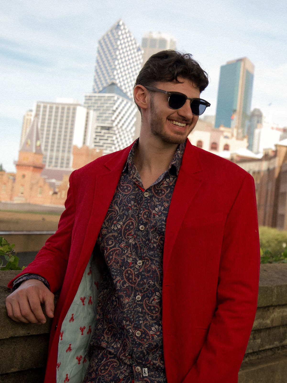Earth Paisley Cotton L/S Shirt - Navy