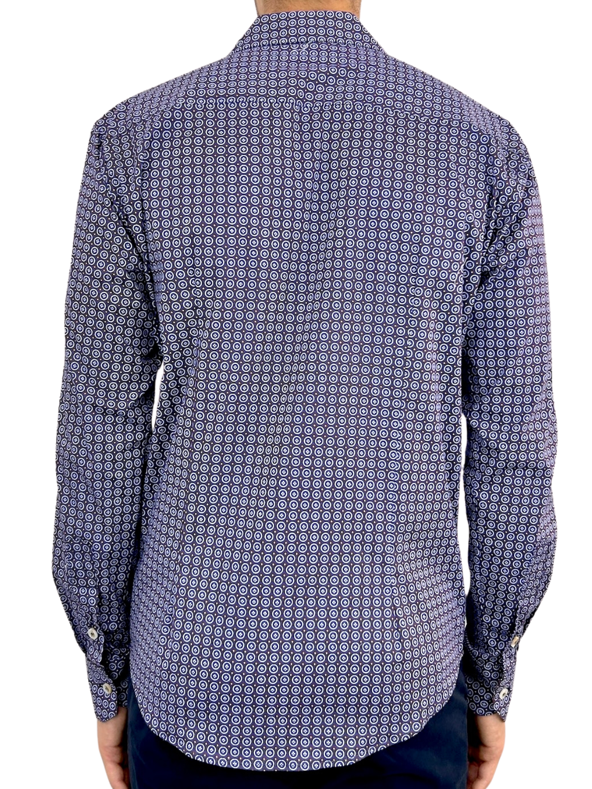 Vortex Geometric Cotton L/S Shirt - Purple