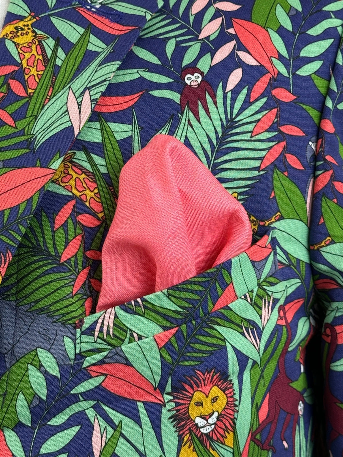 Watermelon Linen Pocket Square - Pink