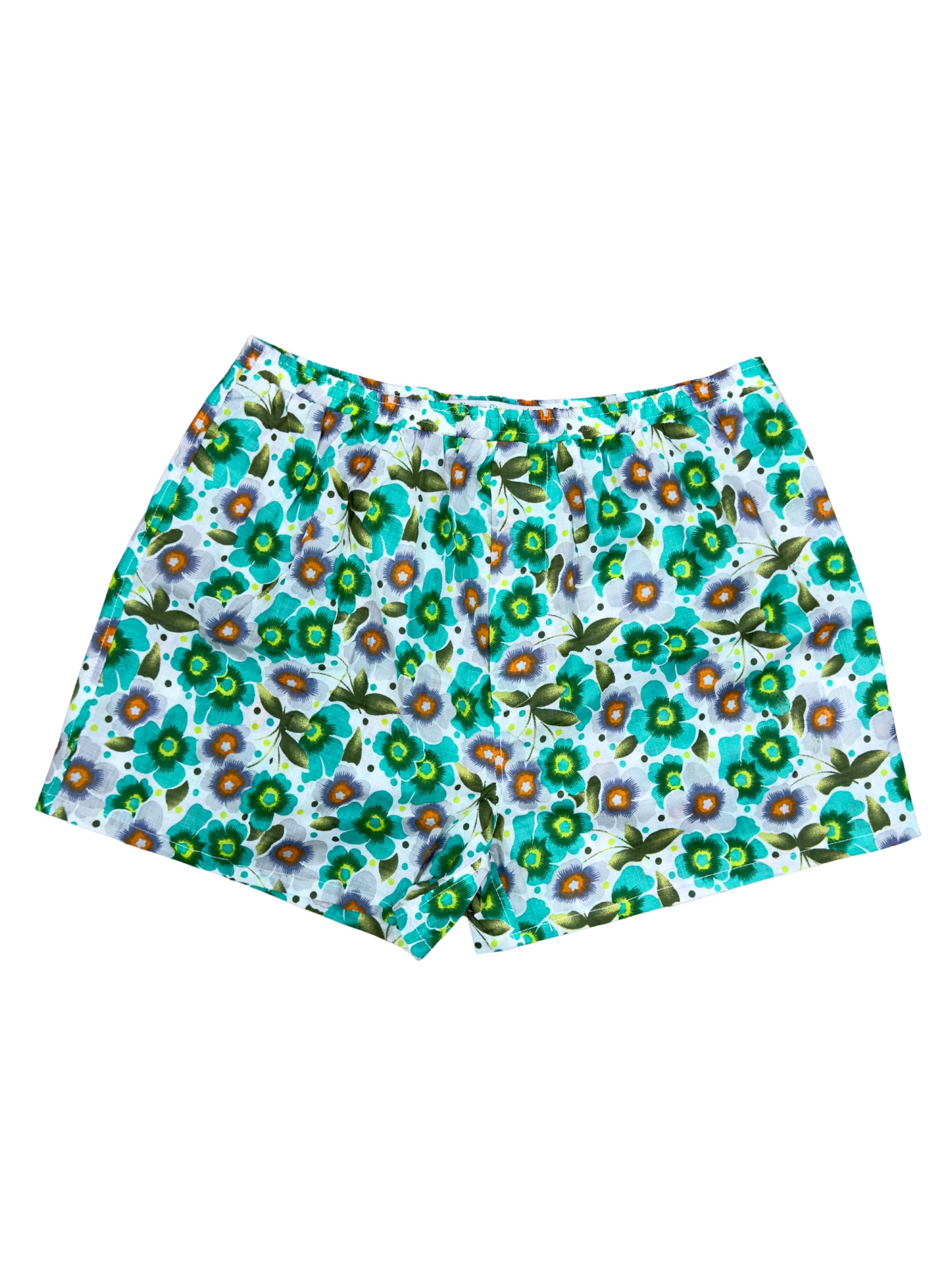 Whisper Abstract Cotton Boxer Short - Green/White