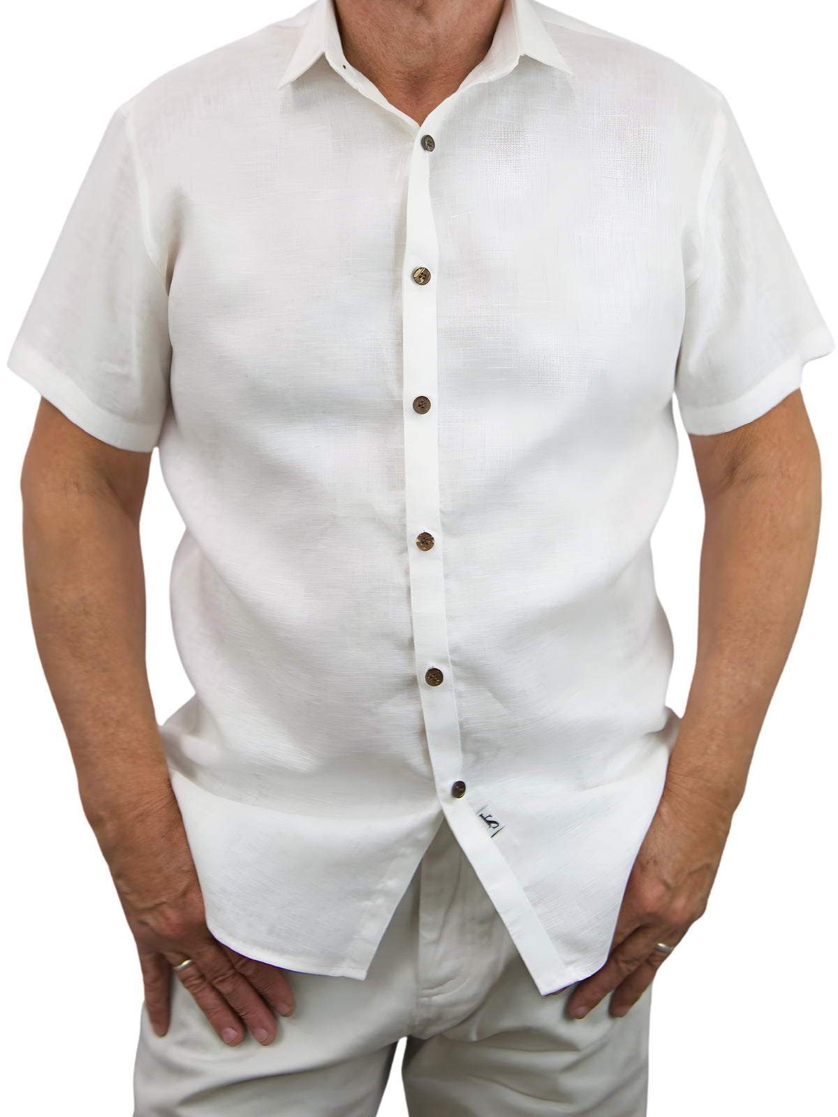 Byron Bay White Linen S/S Shirt