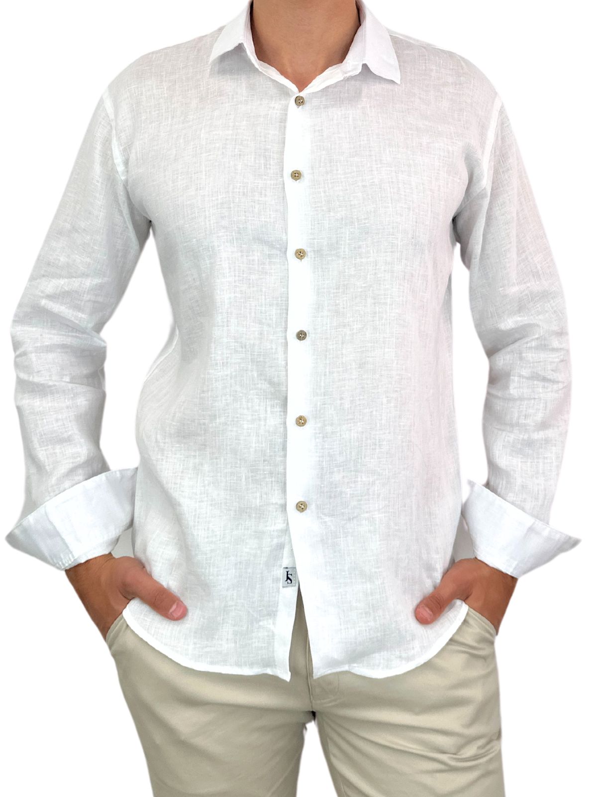 Byron Bay White Linen L/S Shirt