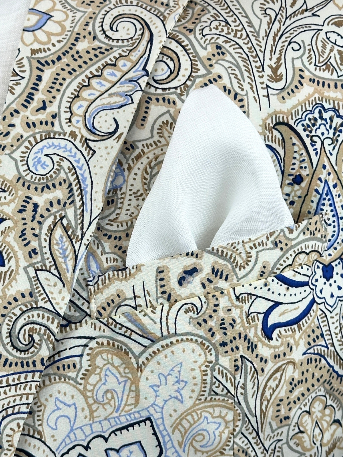 White Linen Pocket Square