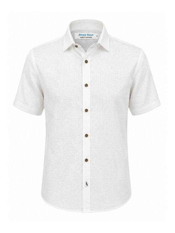 Byron Bay White Linen S/S Shirt