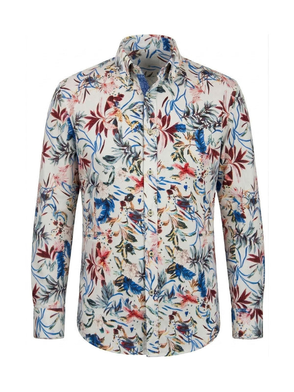 Wildfire Floral Cotton L/S Shirt - White