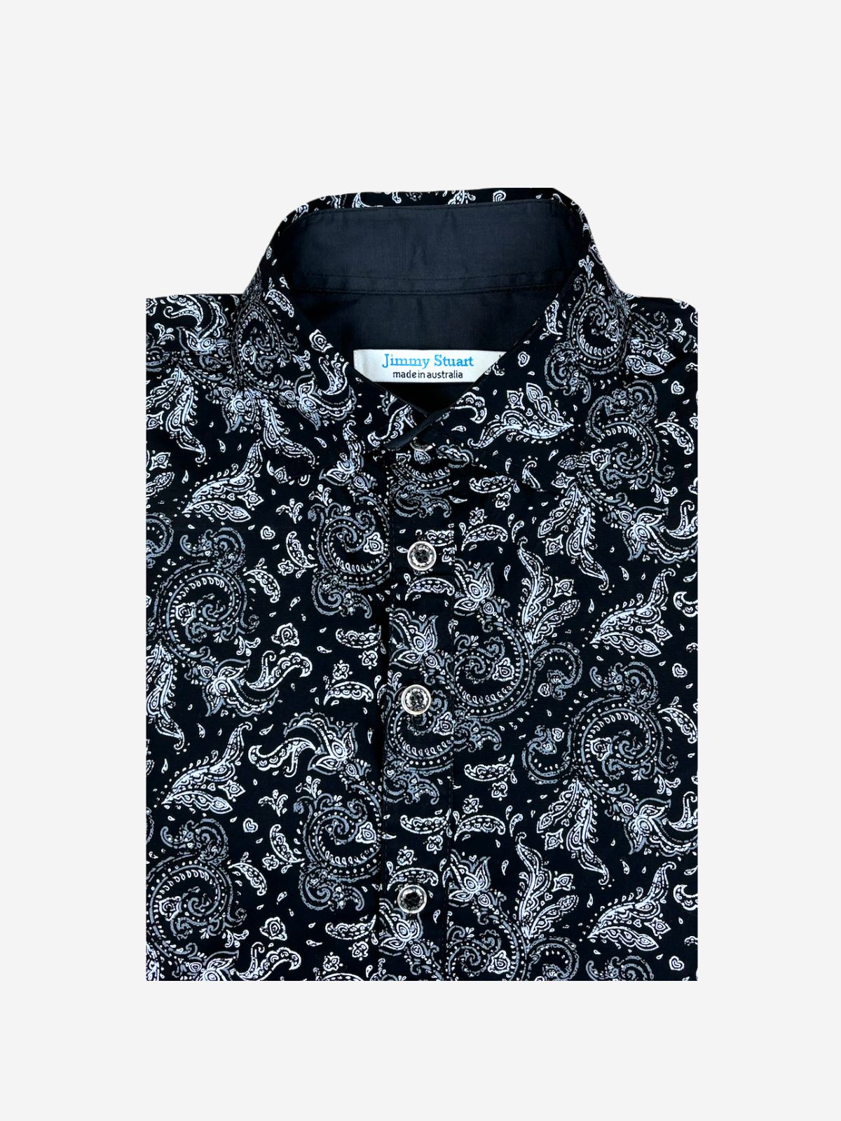 Zephyr Paisley Cotton L/S Shirt - Black