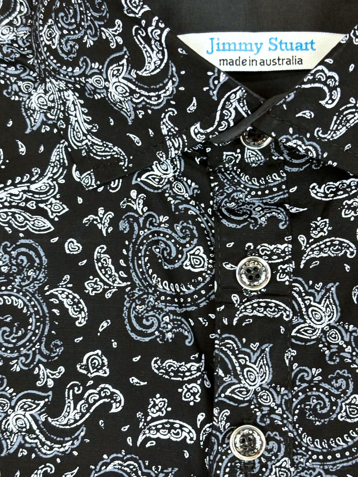 Zephyr Paisley Cotton L/S Shirt - Black