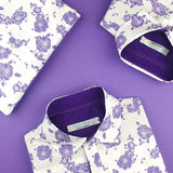 Haze Floral Cotton L/S Shirt - White/Purple