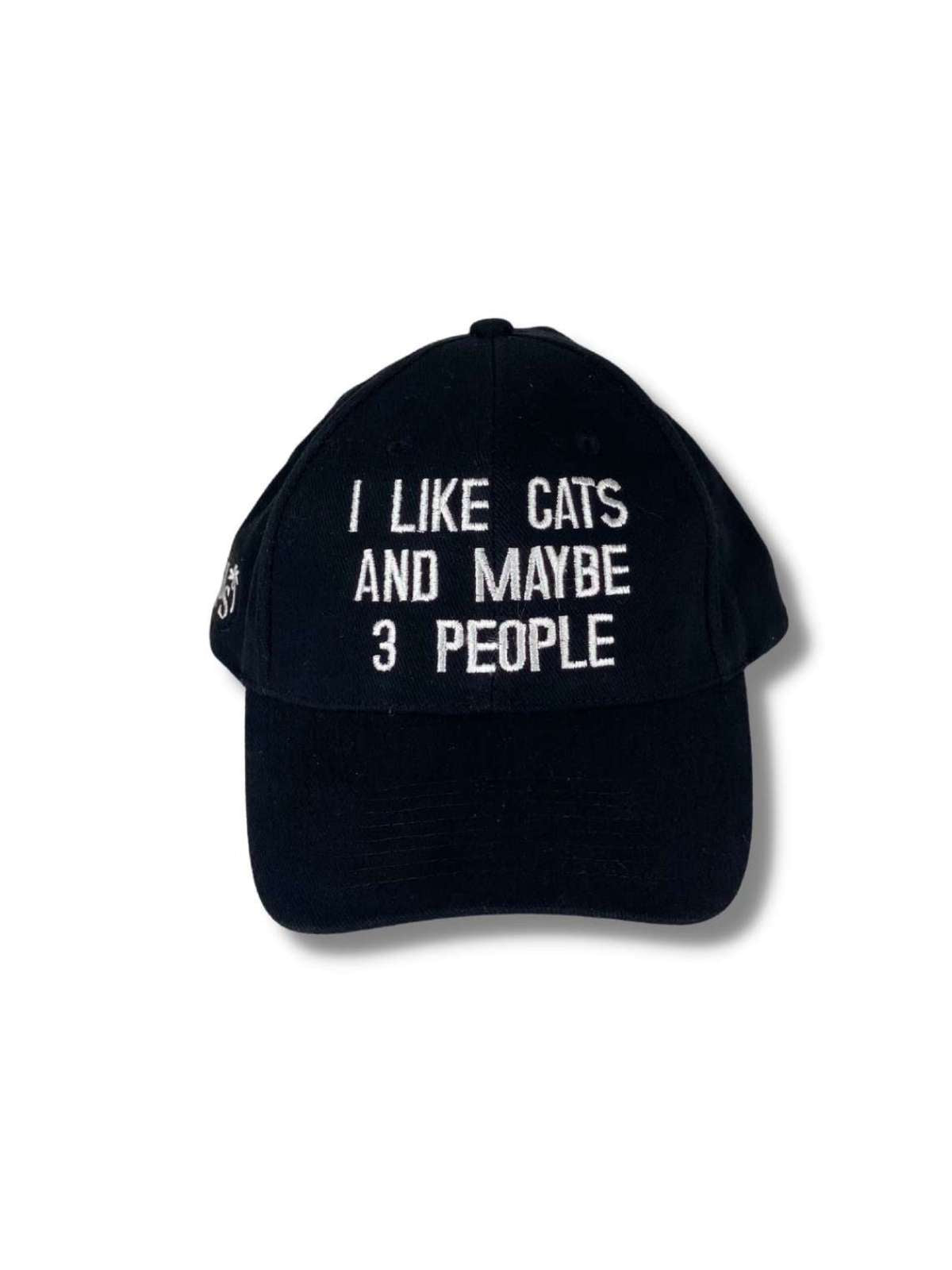 I Like Cats Unisex Cotton Cap - Black