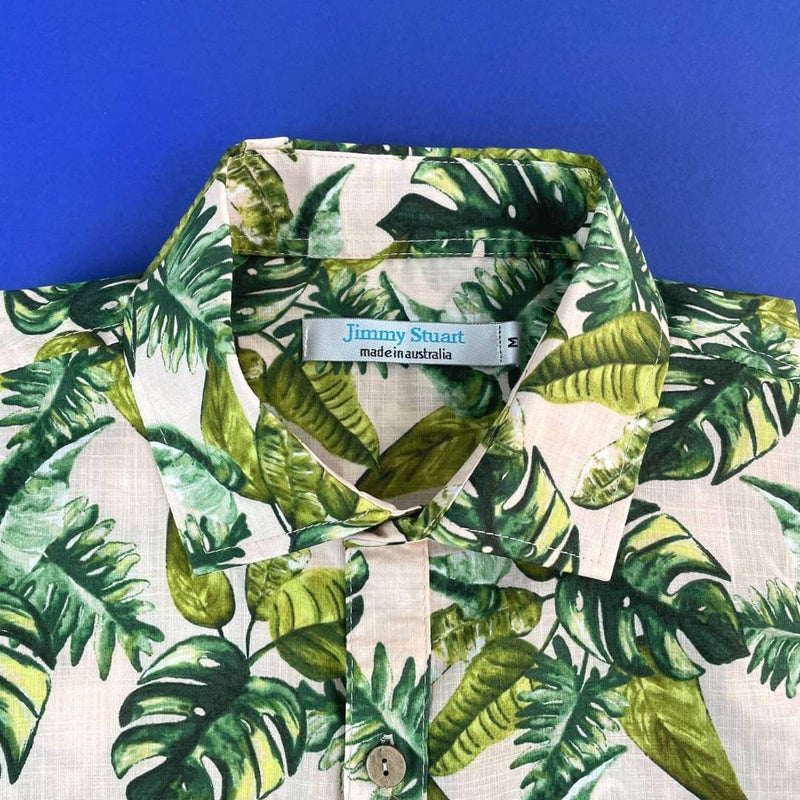 Lush Floral Linen L/S Big Mens Shirt - Pink/Green