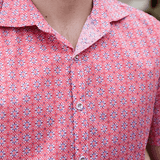 Pebble Geometric Cotton S/S Shirt - Pink